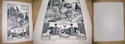 Mirabell Garten-Salzburg Austria gravura alb negru. foto