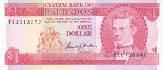 Bancnota Barbados 1 Dolar (1973) - P29 UNC ( valoare catalog = $27,50 ) foto