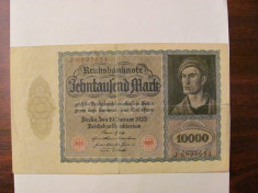 CY - 10000 mark marci 1922 Germania Reichsbanknote / 20,50 cm x 12 cm foto