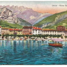 (A) carte postala(ilustrata)-ITALIA -Lecco--Portul Garibaldi