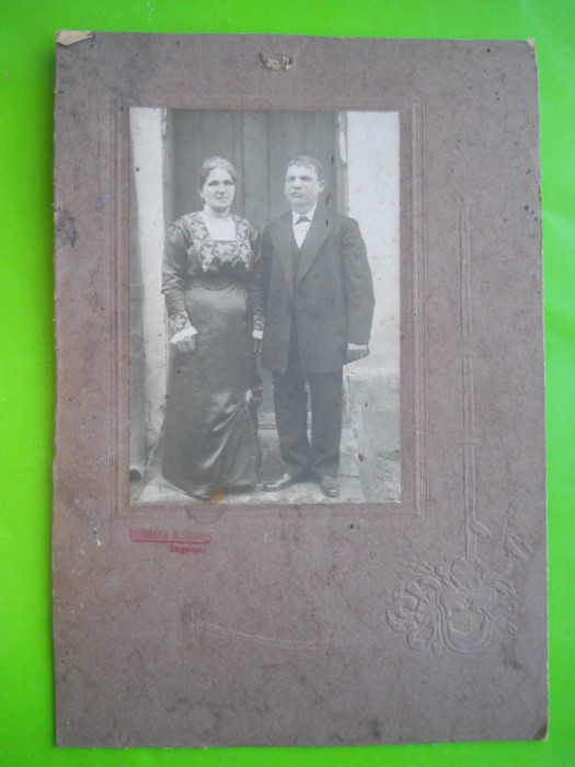 HOPCT 49 J PORTRET FOTOGRAFIE VECHE CARTON-CABINET TARGOVISTE 1913-D=260 /175 MM