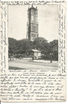 (A) carte postala(ilustrata)-FRANTA-TOUR SAINT-JAQUES 1909 foto