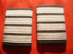 2 Epoleti Militari - cu cate 4 randuri trese argintii , L =7 cm foto