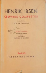 OEUVRES COMPLETES, VOL. X, TOME DIXIEME, OUEVRES DE DRESDE (SUITE) (1867 - 1875), EMPEREUR ET GALILEEN de HENRIK IBSEN, 1937 foto