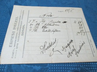 Act vechi mester Ernst Patzel Lugoj-Nota interbelic, 12_15 cm. foto