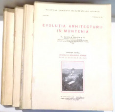 EVOLUTIA ARHITECTURII IN MUNTENIA SI OLTENIA de N. GHIKA BUDESTI VOLUMELE I-IV ,TIPARITA INTRE ANII 1931-1936 foto