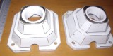 LOT 2 SUPORTURI POSTAMENT VECHI PENTRU LAMPI , CERAMICA / PORTELAN - INTERBELICE