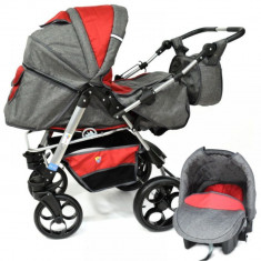 Carucior 3 in 1 Rocada graphite/red Skutt foto