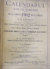 CALENDARUL PENTRU TO?I FII ROMANIEI PE ANUL 1902 de N.D. Popescu foto