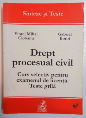 DREPT PROCESUAL CIVIL , CURS SELECTIV PENTRU EXAMENUL DE LICENTA. TESTE GRILA de VIOREL MIHAI CIOBANU , GABRIEL BOROI , 2002 foto