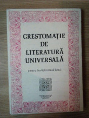 CRESTOMATIE DE LITERATURA UNIVERSALA de CRISTINA IONESCU , GHEORGHE LAZARESCU , IERONIM TATARU , Bucuresti 1983 foto