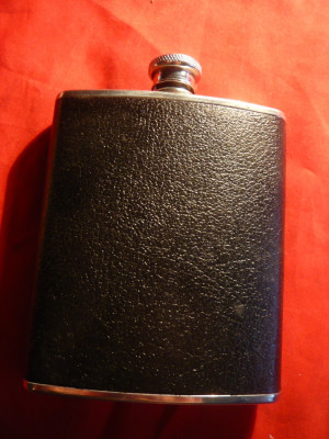 Sticla de bautura de buzunar - Anglia -Guaranteed hip flask -18/8 inox ,h= 13 cm foto