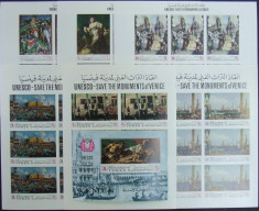 YEMEN - PICTURA VENETIA, 6 X 6 V IN 6 M/SH + 1 S/S, NEDANT., NEOBLIT. - YK 058 foto