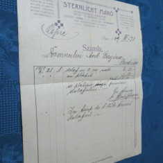 Act vechi Romania-Sternlicht Mano-Szamla Lugoj- Petrosani, 30_24 cm.