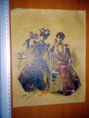 LITOGRAFIE VECHE CARTON foto