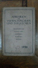 Carte de telefon si adrese ale oficialitatilor statului, Cehoslovacia, Iugoslavia, Austria, Romania si Ungaria 1936 foto