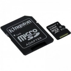 Card memorie Kingston Micro SDXC 64GB Clasa 10, UHS-I, ver G2 + Adaptor SD foto