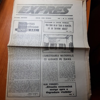 ziarul expres decembrie 1990-art. despre inceputul revolutiei, timisoara 17 dec foto