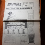 Ziarul expres mai 1990-art. revolutia continua,mare demonstratie la universitate