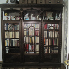 biblioteca-birou-jilt-secretaire stil Brancovenesc, stejar 1905