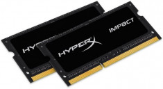 Memorie Laptop Kingston HyperX Impact Black HX316LS9IBK2/16, SO-DIMM, DDR3L, 2x8GB, 1600MHz, 1.35V, CL9 foto