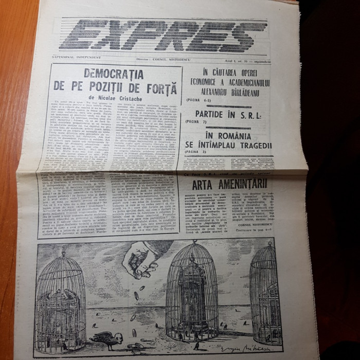 ziarul expres septembrie 1990-scrisoare pt muncitorii santierului naval constant