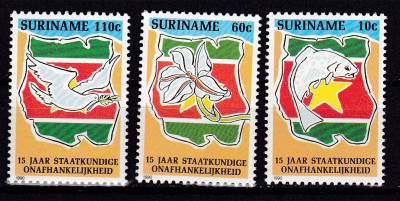 Surinam 1990 aniversarea independentei MI 1350-52 MNH w48 foto