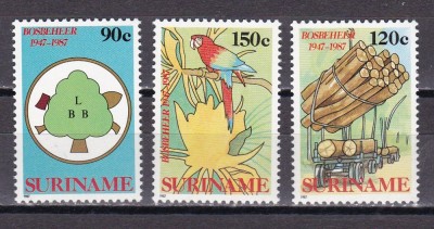 Surinam 1987 natura fauna pasari MI 1217-19 MNH w48 foto