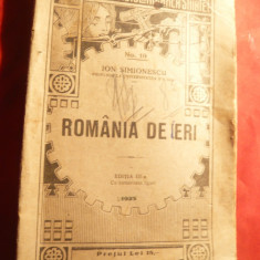 Ion Simionescu - Romania de Eri - Ed. IIIa 1925 Ed. Casa Scoalelor