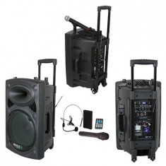 Boxa portabila activa 12 inch/30cm, 700W, Bluetooth, USB, karaoke 2 microfoane foto