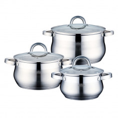 Set 3 cratite inox cu capac Peterhof, (2.9/3.9/5.1L) foto