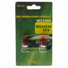 Set 2 becuri auto fara soclu Rogroup 12V 5W WY5W W21x95d galben foto