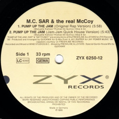 M.C. Sar &amp;amp; The Real McCoy - Pump Up The Jam - Rap &amp;#039;89 disc vinil Maxi Single foto