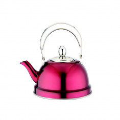 Ceainic inox cu sita 0.7 l, peterhof, rosu foto