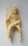 Figurina beduin, arab, calaret, Linde? Italeri? , plastic alb, 5,5 cm, deosebita