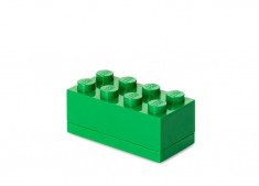 Mini cutie depozitare LEGO 2x4 verde inchis foto