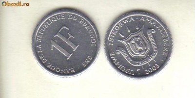 bnk mnd Burundi 1 franci 2003 foto