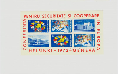 Colita stampilat Conferinta pentru securitate si cooperare in Europa 1973 foto
