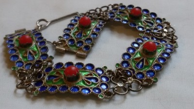 argint BRATARA KABYLE BERBERA etnic TRINALA manopera EXCEPTIONALA veche UNICA foto