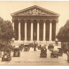 (A) carte postala(ilustrata)-FRANTA-PARIS-La RueRoyale et la Madeleine