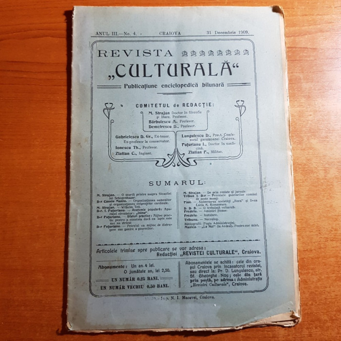 revista culturala 31 decembrie 1909-filozofia lui schopenhauer