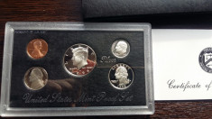 SET MONEDE ARGINT SUA - SILVER PROOF SET 1998, MONEDE CU LIT. S, CU CERTIFICAT foto