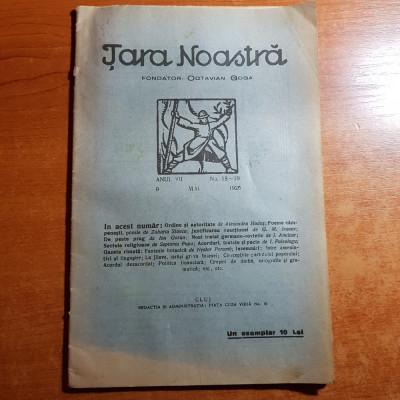 revista tara noastra 9 mai 1926-poeme campenesti ,poezie de zaharia stancu foto