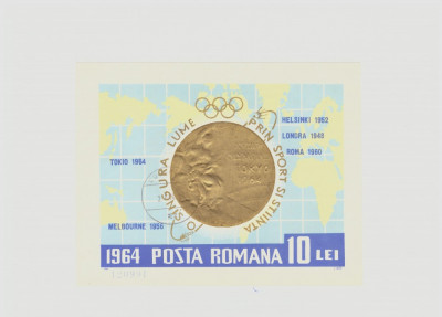 Colita stampilata Medalii olimpice 1964 foto
