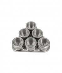 Set condiment din Inox 6 piese cu suport magnetic, grunberg, gr 327 foto