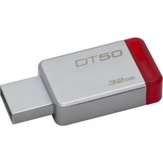 Stick memorie USB Kingston DataTraveler 50 , 32 GB , USB 3.0 , Metal Rosu foto