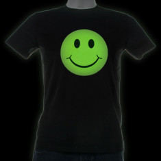 Tricou fosforescent Smiley Face foto