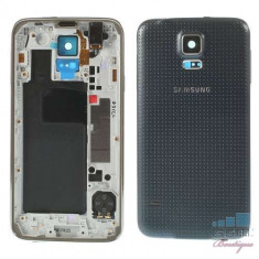 Carcasa Corp Mijloc Samsung GS 5 Cu Capac Baterie Spate Originala Gri foto