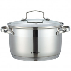 Oala inox cu capac sticla, bohmann, 7.7 l, 26 cm foto