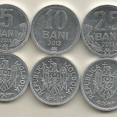 MOLDOVA SET / LOT 3 buc : 5 BANI + 10 BANI + 25 BANI 2013 , a UNC